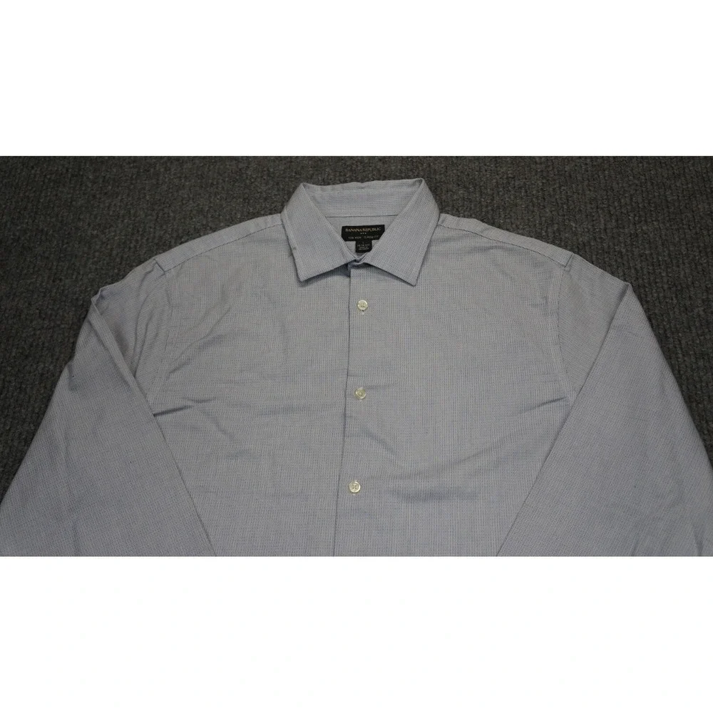 Banana Republic Shirt Mens Large Blue White Button Down Up Classic Fit